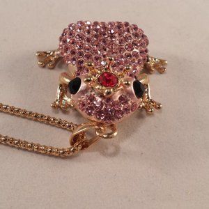 Betsey Johnson's Pink Frog Pendant